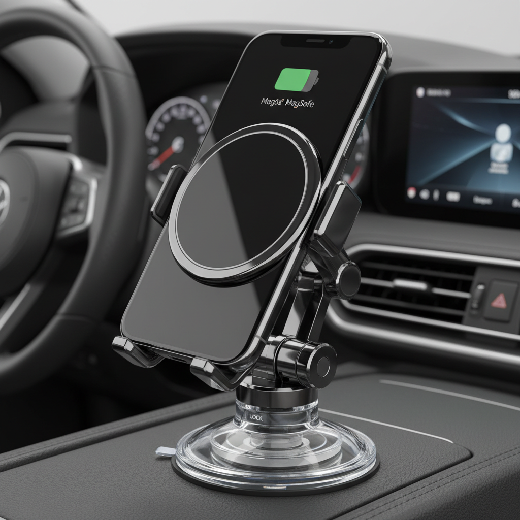 2026 Upgraded 360¡ã Vacuum Magnetic Car Phone Holder for Magsafe [96+LBS Strongest Suction & 2800gf Strongest Magnetic]