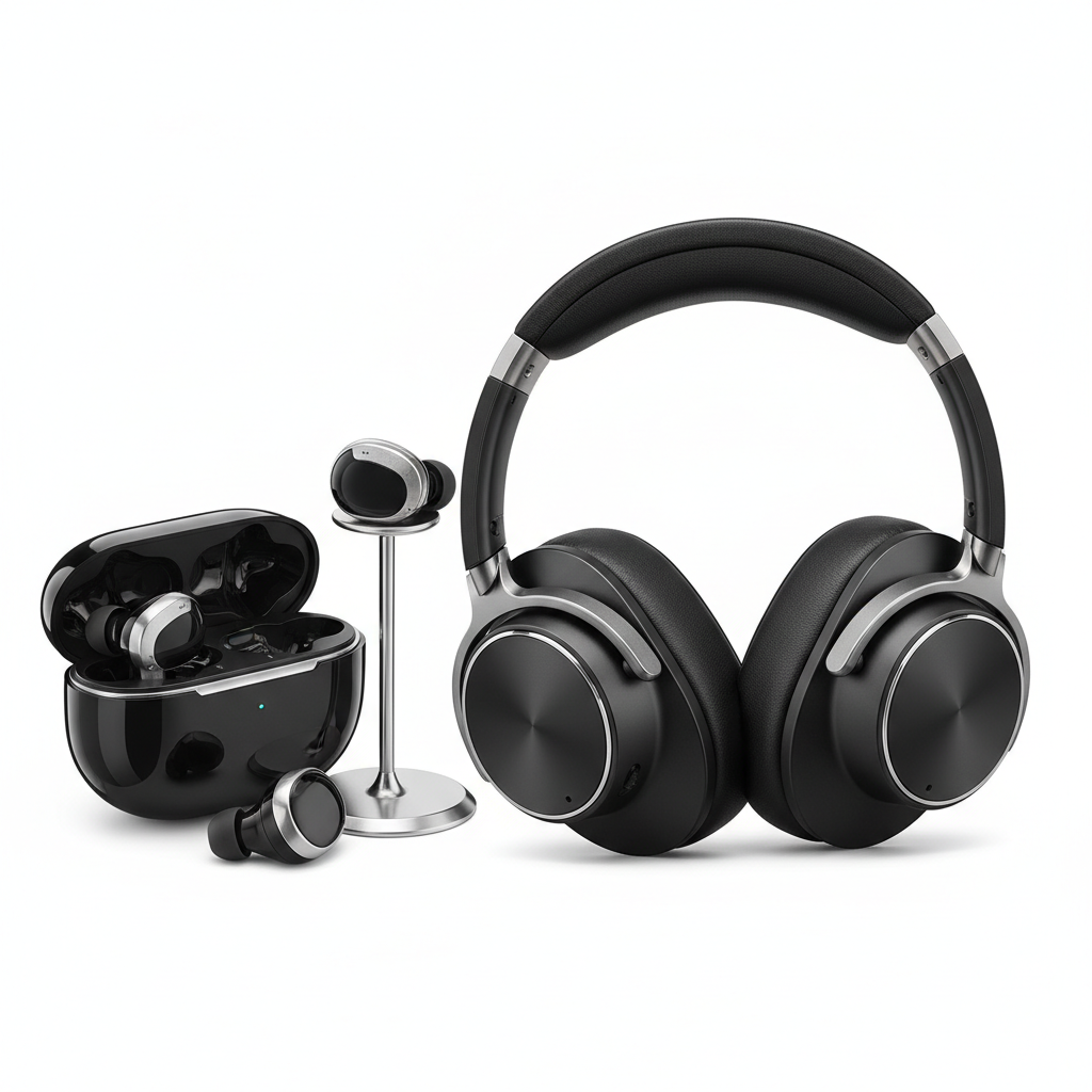 GOLREX Noise Cancelling Ear Buds Wireless Earbuds Bluetooth Headphones with 80H Playtime