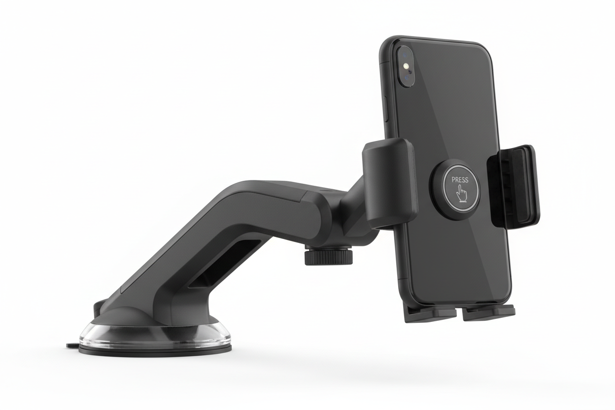 iOttie Easy One Touch Signature Dashboard & Windshield Universal Car Mount Phone Holder Desk Stand with Suction Cup Base and Telescopic Arm for iPhone