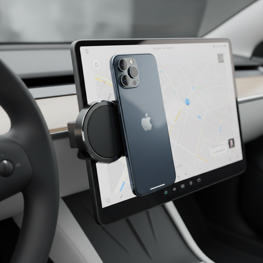 UGREEN Phone Holder for Tesla Model 3 and Y Accessories Magsafe Car Mount Magnetic Phone Mount Strongest Magnet Power Compatible with iPhone 17 16 15 14 13 Plus Pro Max Series